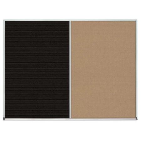 Double Door Radius Corkboard,48x36,Bla, UV7003RC-BLACK-AMETHY